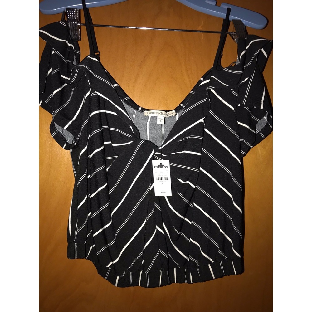 Express Large Cold Shoulder Crop Top
